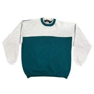 Vintage 90s Hanes Signature Sweatshirt Men’s XL Colorblock USA Made Crewneck
